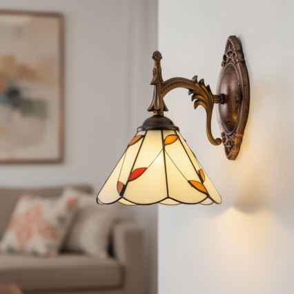 Brilagi - Tiffany glas-in-lood wandlamp FOLIA 1xE14/40W/230V
