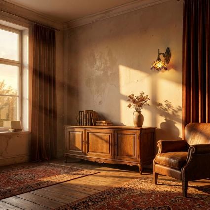 Brilagi - Tiffany glas-in-lood wandlamp IVOOR 1xE14/40W/230V