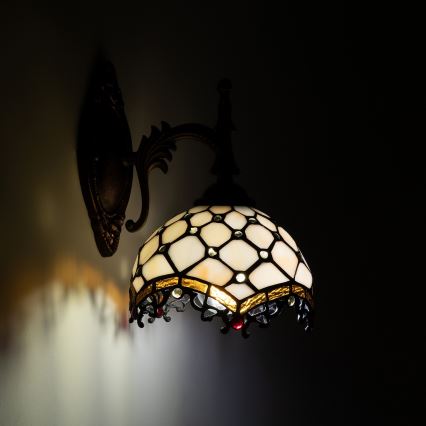 Brilagi - Tiffany glas-in-lood wandlamp IVOOR 1xE14/40W/230V