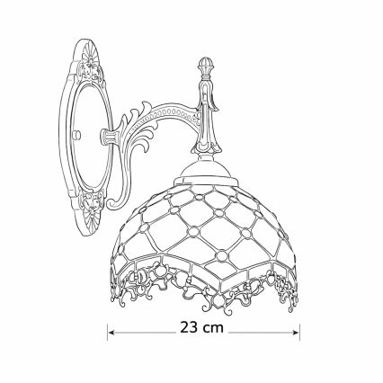 Brilagi - Tiffany glas-in-lood wandlamp IVOOR 1xE14/40W/230V