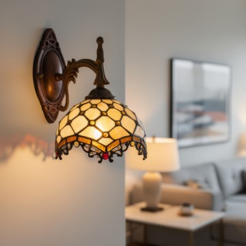 BRILAGI - Tiffany glas-in-lood wandlamp IVORY 1xE14/40W/230V