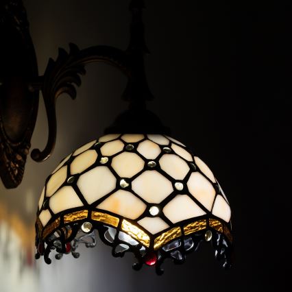 BRILAGI - Tiffany glas-in-lood wandlamp IVORY 1xE14/40W/230V