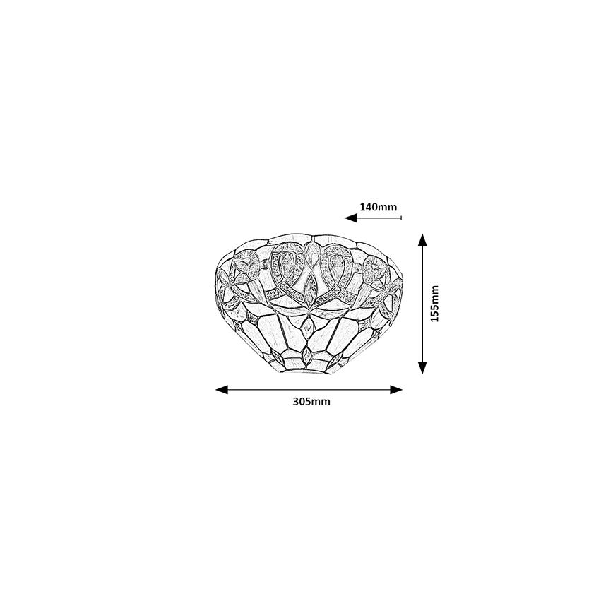 Brilagi - Tiffany-glas-in-lood wandlamp LUISA 1xE27/40W/230V