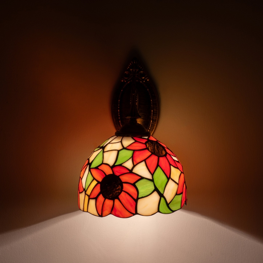 Brilagi - Tiffany glas-in-lood wandlamp SUNFLOWER 1xE14/40W/230V