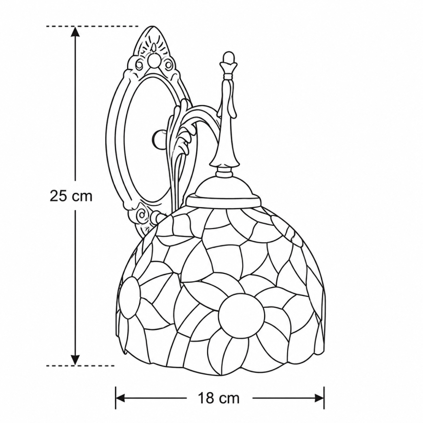 Brilagi - Tiffany glas-in-lood wandlamp SUNFLOWER 1xE14/40W/230V