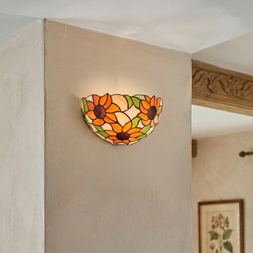 Brilagi - Tiffany glas-in-lood wandlamp SUNFLOWER 1xE14/40W/230V
