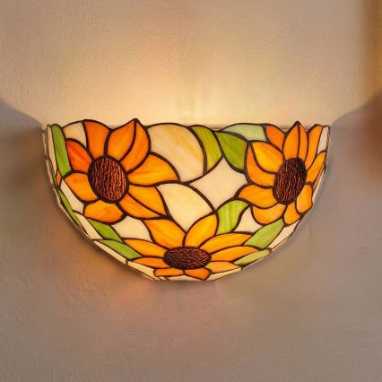 Brilagi - Tiffany glas-in-lood wandlamp SUNFLOWER 1xE14/40W/230V