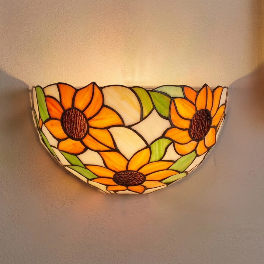 Brilagi - Tiffany glas-in-lood wandlamp SUNFLOWER 1xE14/40W/230V