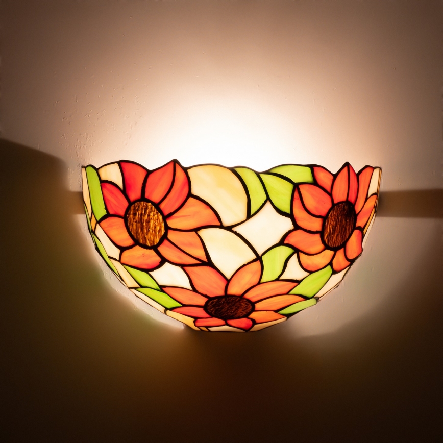 Brilagi - Tiffany glas-in-lood wandlamp SUNFLOWER 1xE14/40W/230V