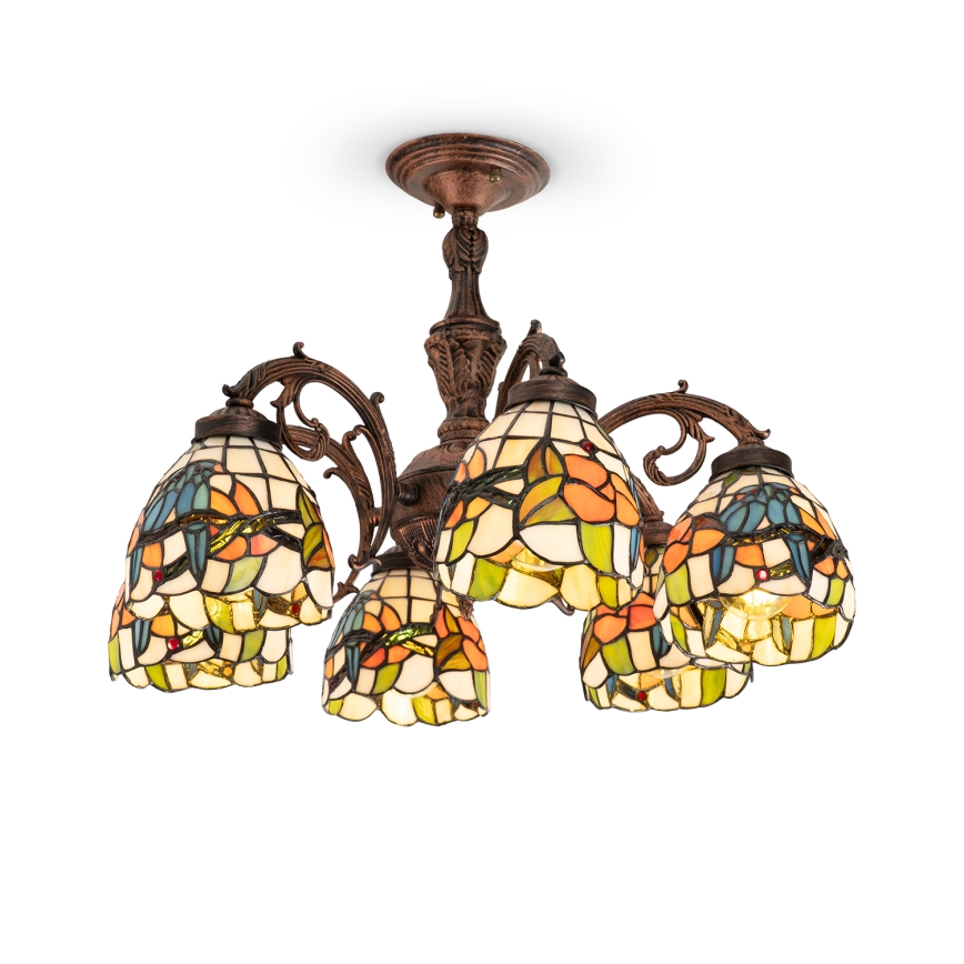 Brilagi - Tiffany-glas plafondlamp JUNGLE 6xE27/60W/230V Ø 60 cm