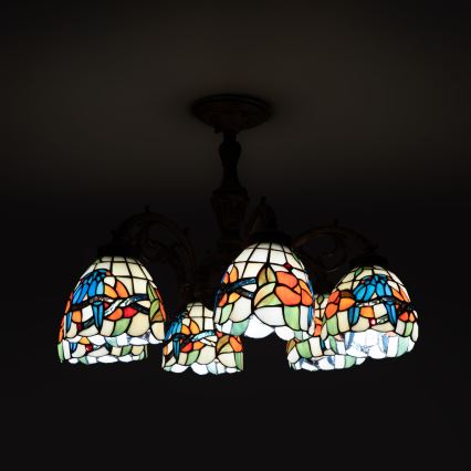 Brilagi - Tiffany-glas plafondlamp JUNGLE 6xE27/60W/230V Ø 60 cm
