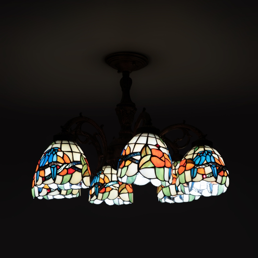 Brilagi - Tiffany-glas plafondlamp JUNGLE 6xE27/60W/230V Ø 60 cm