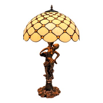 BRILAGI - Tiffany-glas tafellamp IVORY SMOOTH 1xE27/60W/230V
