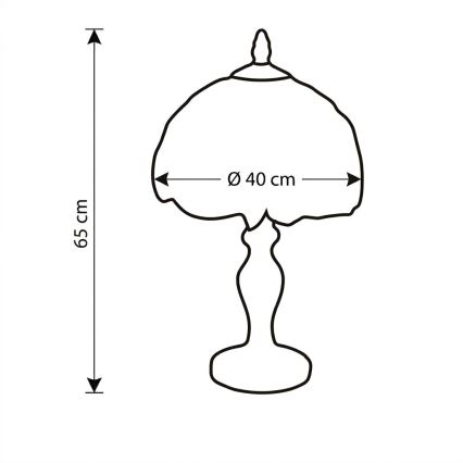 BRILAGI - Tiffany-glas tafellamp IVORY SMOOTH 1xE27/60W/230V