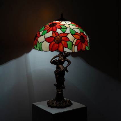 Brilagi - Tiffany-glas tafellamp SUNFLOWER 1xE27/60W/230V