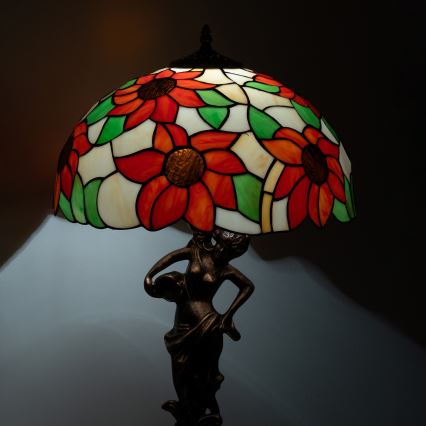 Brilagi - Tiffany-glas tafellamp SUNFLOWER 1xE27/60W/230V