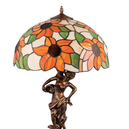 Brilagi - Tiffany-glas tafellamp SUNFLOWER 1xE27/60W/230V