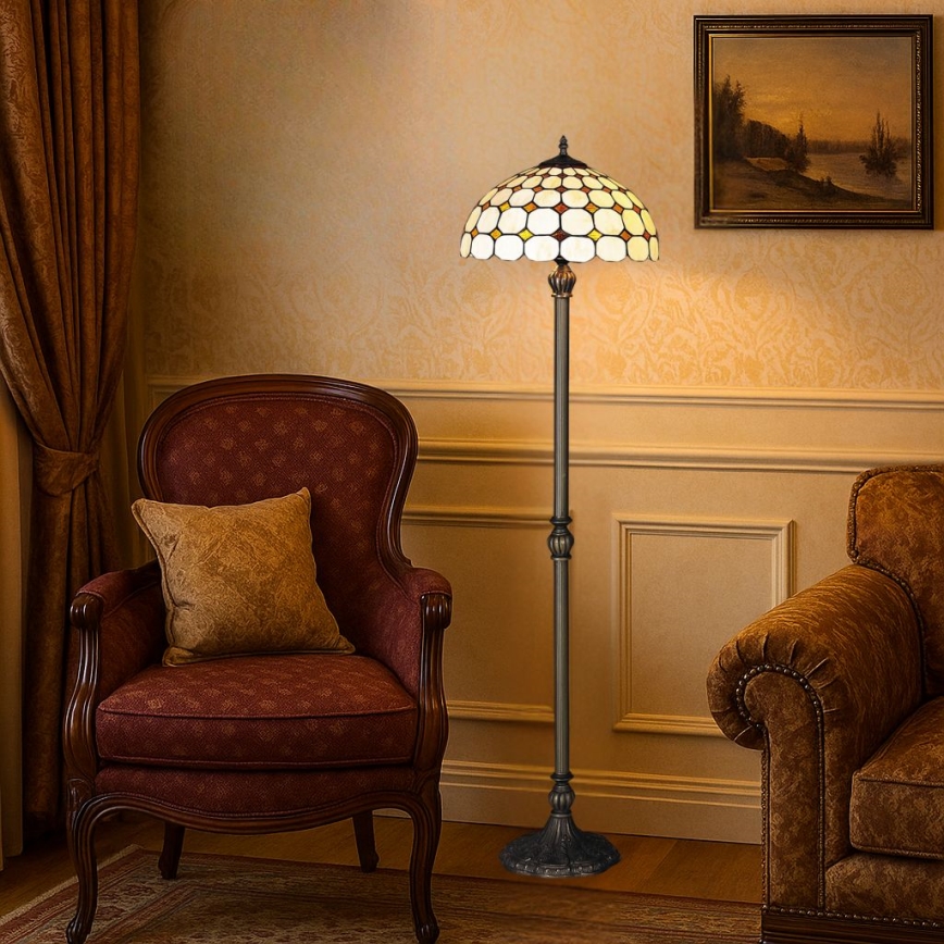 Brilagi - Tiffany-glas vloerlamp DORAN 2xE27/60W/230V