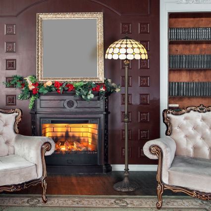 Brilagi - Tiffany-glas vloerlamp DORAN 2xE27/60W/230V