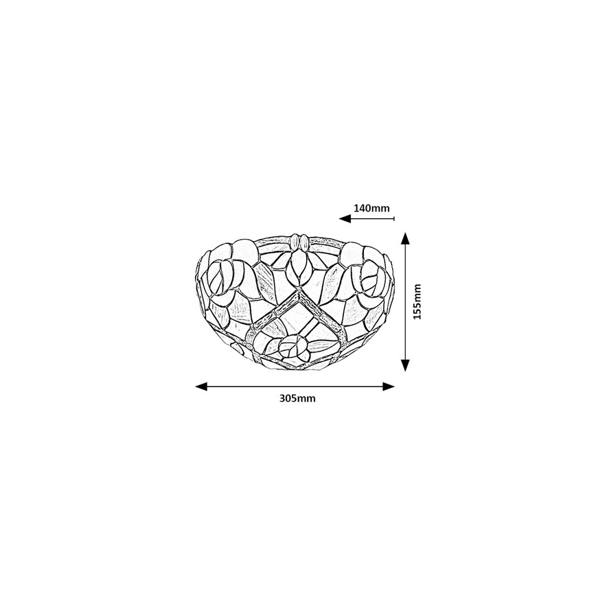 Brilagi - Tiffany-stijl glas-in-lood wandlamp GARLAN 1xE14/40W/230V