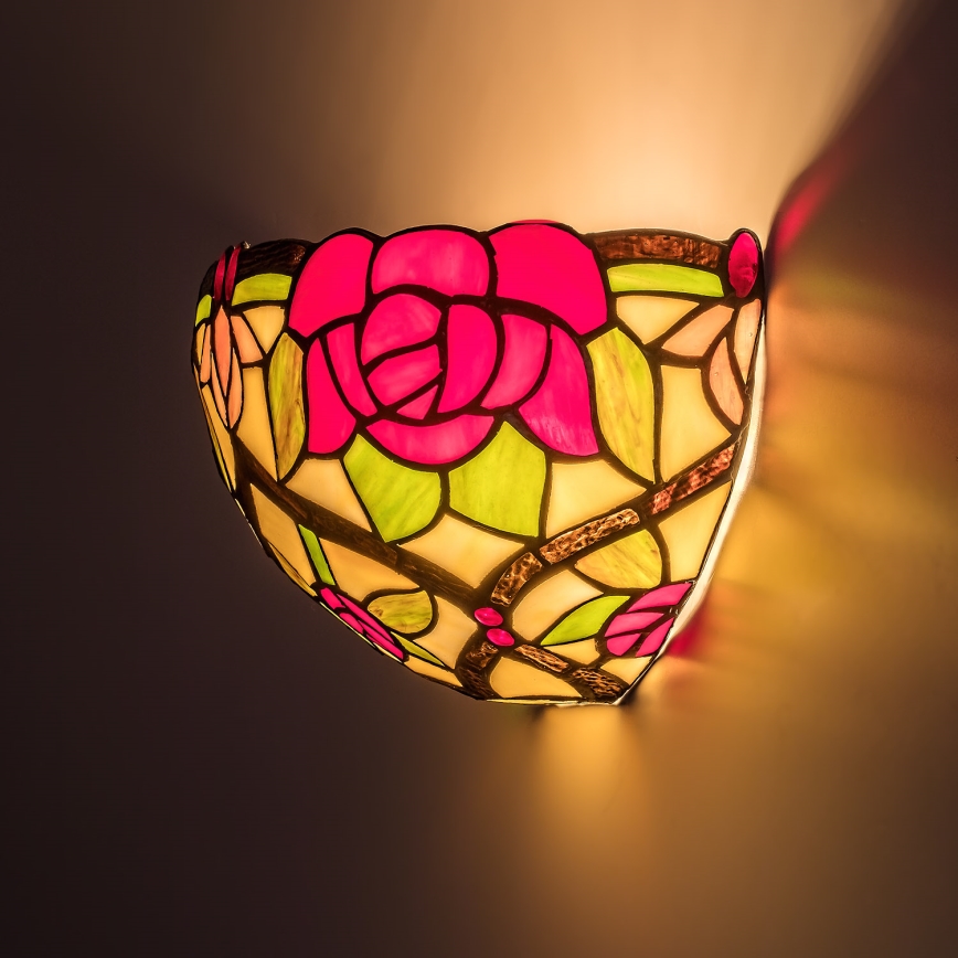 Brilagi - Tiffany-stijl glas-in-lood wandlamp GARLAN 1xE14/40W/230V