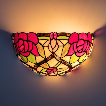 Brilagi - Tiffany-stijl glas-in-lood wandlamp GARLAN 1xE14/40W/230V