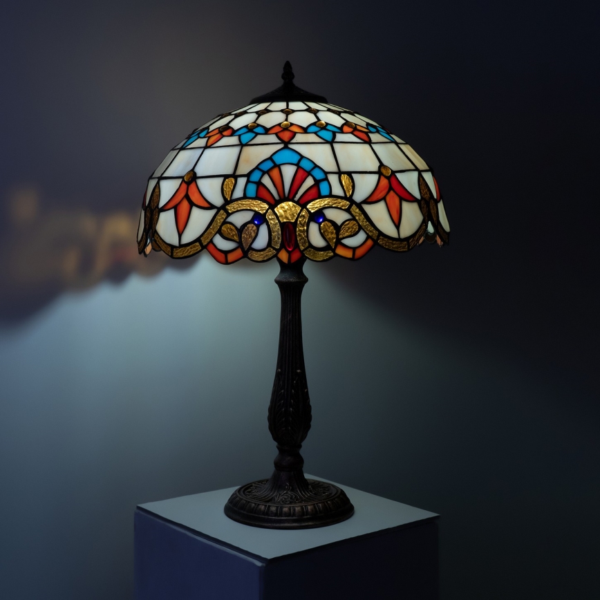 Brilagi - Tiffany-tafellamp in glas-in-lood MIRABELLA 2xE27/60W/230V