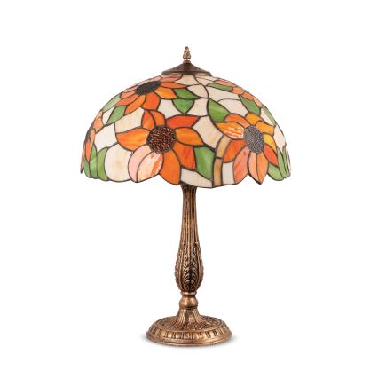 Brilagi - Tiffany-tafellamp SUNFLOWER 2xE27/60W/230V