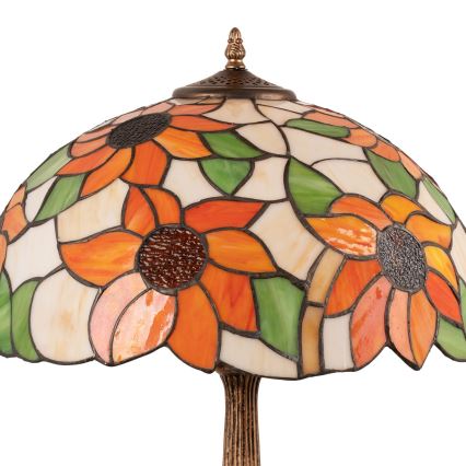Brilagi - Tiffany-tafellamp SUNFLOWER 2xE27/60W/230V