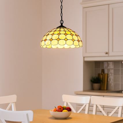 Brilagi - Tiffany-vitraal hanglamp aan ketting DORAN 2xE27/60W/230V