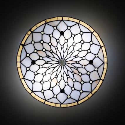 Brilagi - Tiffany-vitraal plafondlamp ivoor 3xE27/60W/230V Ø 40 cm