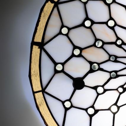 Brilagi - Tiffany-vitraal plafondlamp ivoor 3xE27/60W/230V Ø 40 cm