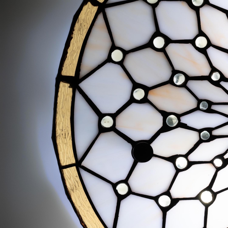 Brilagi - Tiffany-vitraal plafondlamp ivoor 3xE27/60W/230V Ø 40 cm