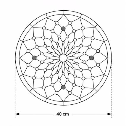 Brilagi - Tiffany-vitraal plafondlamp ivoor 3xE27/60W/230V Ø 40 cm