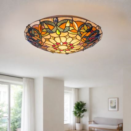 Brilagi - Tiffany-vitraal plafondlamp LUISA 2xE27/60W/230V Ø 40 cm
