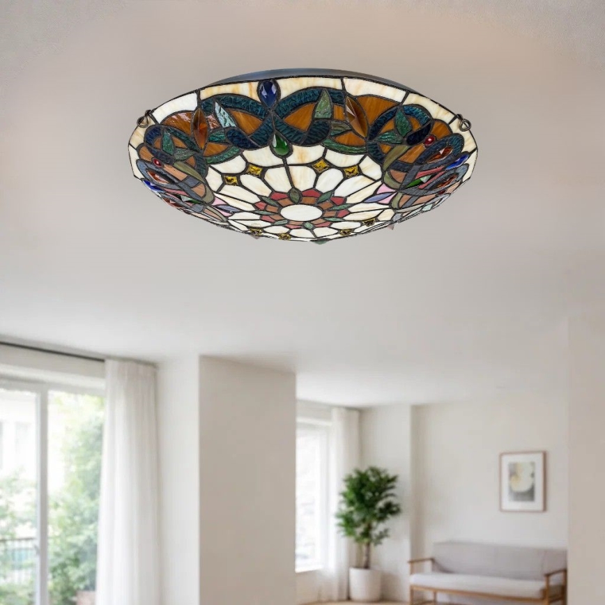 Brilagi - Tiffany-vitraal plafondlamp LUISA 2xE27/60W/230V Ø 40 cm