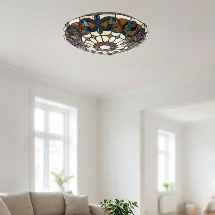 Brilagi - Tiffany-vitraal plafondlamp LUISA 2xE27/60W/230V Ø 40 cm