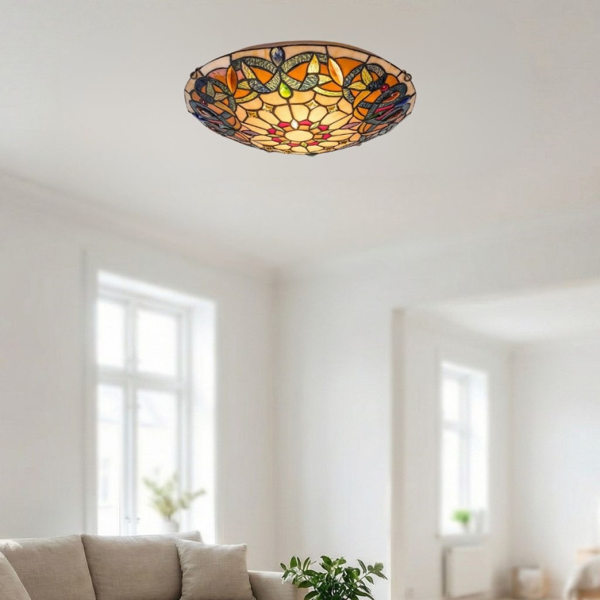 Brilagi - Tiffany-vitraal plafondlamp LUISA 2xE27/60W/230V Ø 40 cm