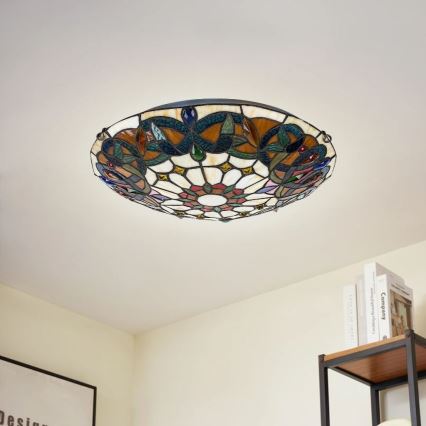 Brilagi - Tiffany-vitraal plafondlamp LUISA 2xE27/60W/230V Ø 40 cm