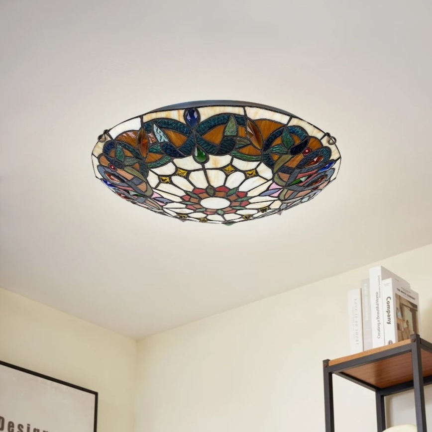 Brilagi - Tiffany-vitraal plafondlamp LUISA 2xE27/60W/230V Ø 40 cm