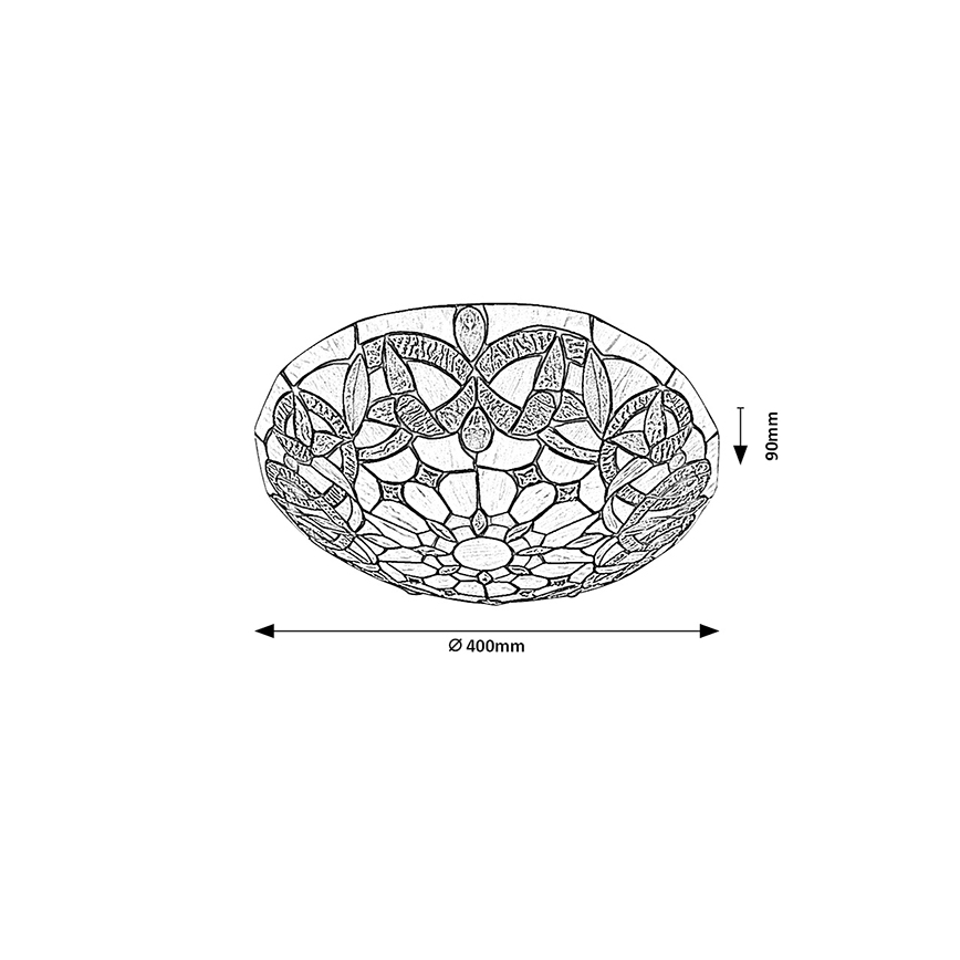 Brilagi - Tiffany-vitraal plafondlamp LUISA 2xE27/60W/230V Ø 40 cm