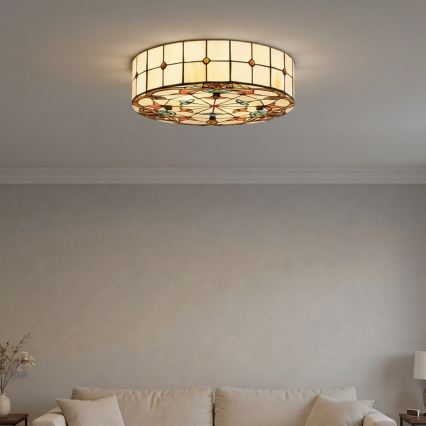 Brilagi - Tiffany-vitraal plafonnière MIRABELLA 3xE27/60W/230V Ø 40 cm