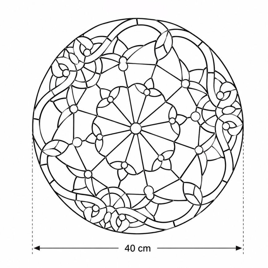 Brilagi - Tiffany-vitraal plafonnière MIRABELLA 3xE27/60W/230V Ø 40 cm