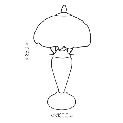 Brilagi - Tiffany-vitraal tafellamp JUNGLE 1xE27/60W/230V + 1xE14/40W