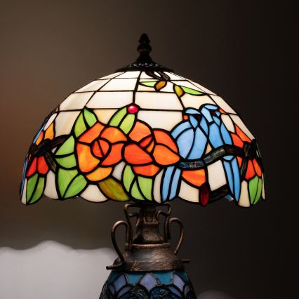 Brilagi - Tiffany-vitraal tafellamp JUNGLE 1xE27/60W/230V + 1xE14/40W
