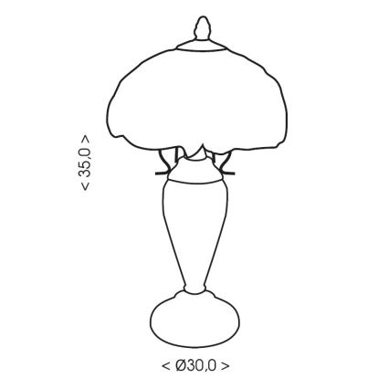 Brilagi - Tiffany-vitraal tafellamp MIRABELLA 1xE27/60W/230V + 1xE14/40W
