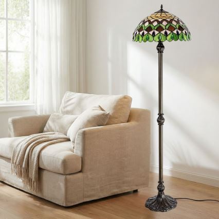 Brilagi - Tiffany-vitraal vloerlamp MARGARET 2xE27/60W/230V