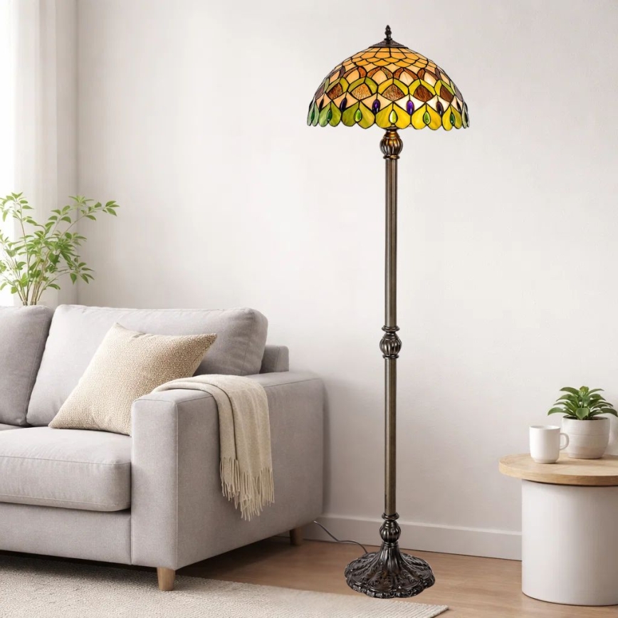 Brilagi - Tiffany-vitraal vloerlamp MARGARET 2xE27/60W/230V