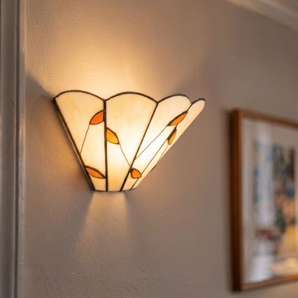 Brilagi - Tiffany-vitraal wandlamp FOLIA 1xE14/40W/230V