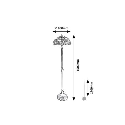 Brilagi - Tiffany-vloerlamp LORAS 2xE27/60W/230V